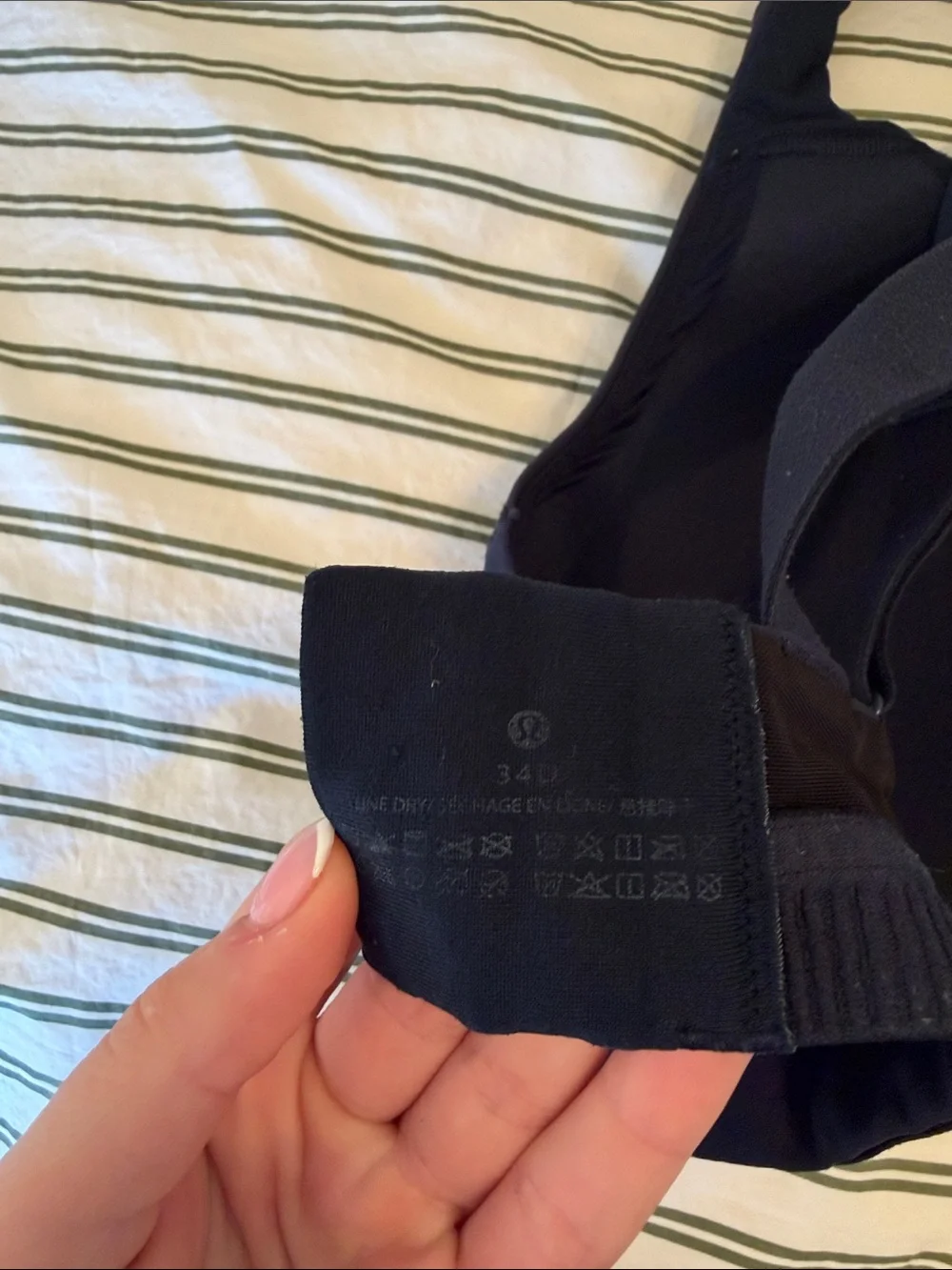 Lululemon Energy Bra *High Support B-DDD Cups, 34D, Navy